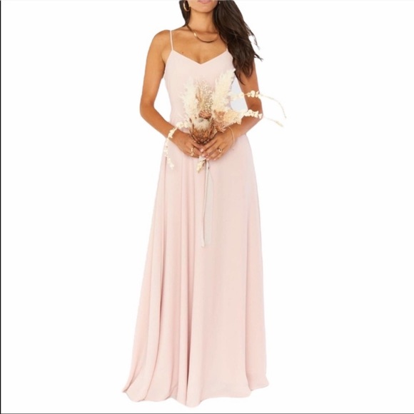Show Me Your Mumu Faith Maxi Dress Dusty Blush Crisp Size Small - Hemmed - Picture 1 of 15